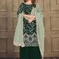 Palazzo Salwar Suit Velvet Green Embroidered Salwar Kameez