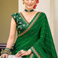 Contemporary Chiffon Green Embroidered Saree