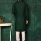 Kurta Pyjama Cotton Green Chikankari Work Mens