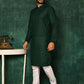 Kurta Pyjama Cotton Green Chikankari Work Mens