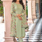 Salwar Suit Chinon Green Embroidered Salwar Kameez