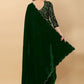 Classic Velvet Green Embroidered Saree