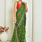 Classic Georgette Green Embroidered Saree