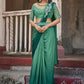 Classic Fancy Fabric Green Fancy Work Saree