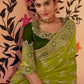 Classic Chinon Georgette Green Embroidered Saree