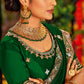 Classic Vichitra Silk Green Embroidered Saree
