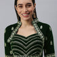 Designer Blouse Velvet Green Embroidered Blouse