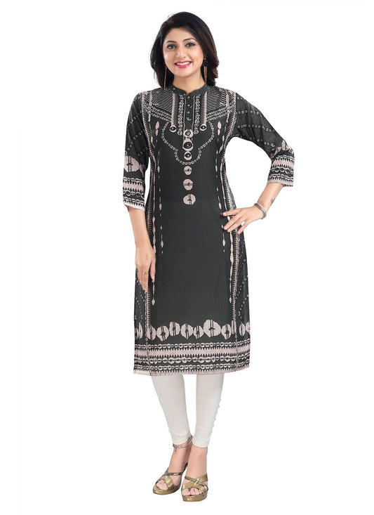 Designer Kurti Muslin Green Digital Print Kurtis