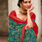 Designer Georgette Green Print Saree