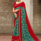 Designer Georgette Green Print Saree