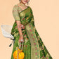 Designer Organza Green Weaving Saree
