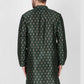 Kurta Pyjama Art Silk Green Print Mens