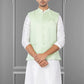 Nehru Jackets Fancy Fabric Green Embroidered Mens