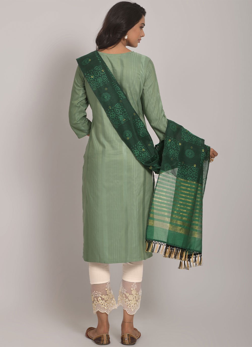 Designer Salwar Suit Rayon Viscose Green Embroidered Salwar Kameez