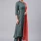 Salwar Suit Poly Silk Green Sequins Salwar Kameez