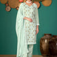 Salwar Suit Faux Georgette Green Embroidered Salwar Kameez