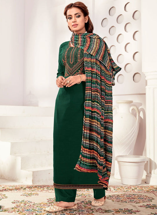 Salwar Suit Rayon Green Diamond Salwar Kameez