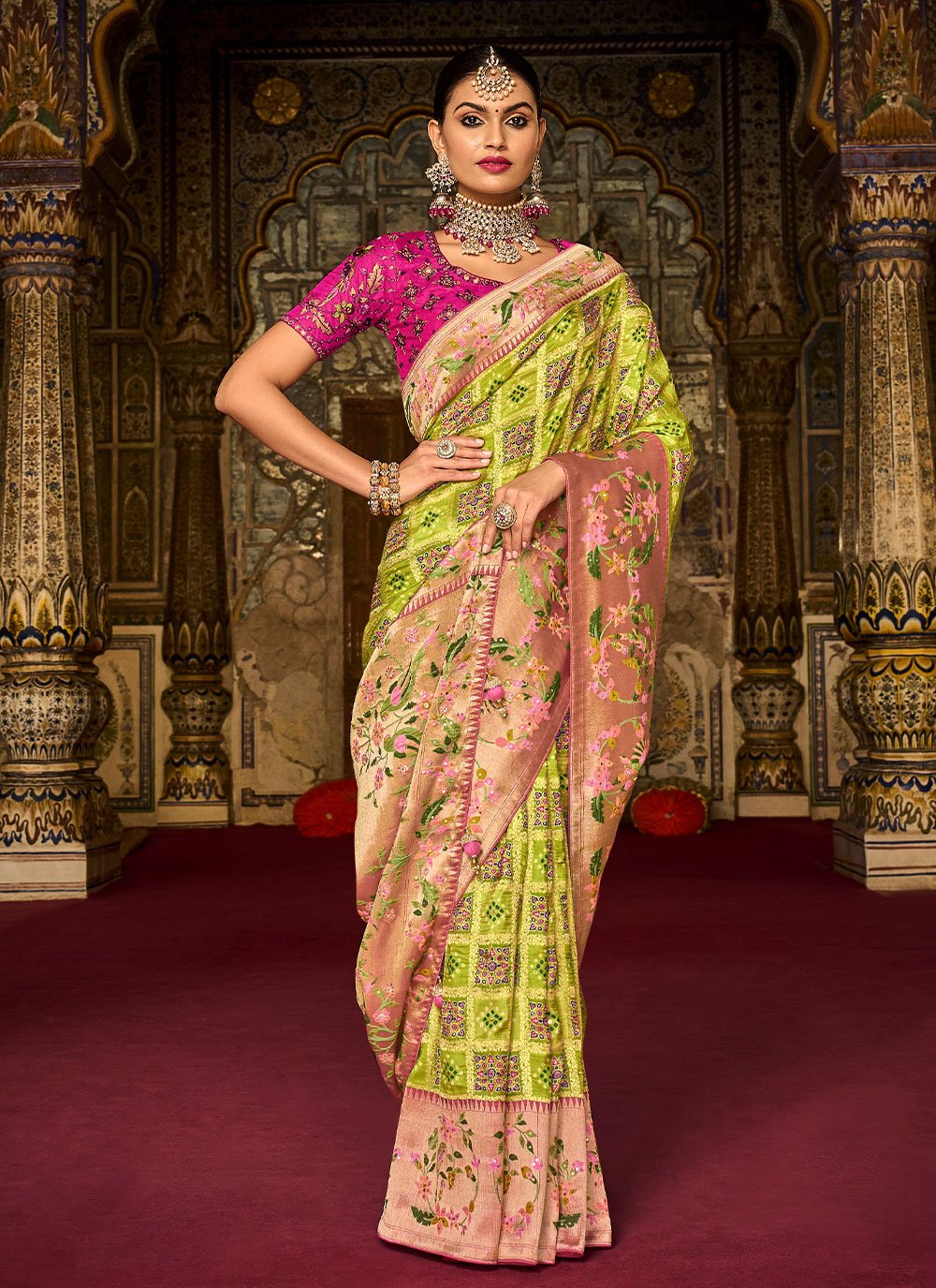 Classic Silk Green Embroidered Saree