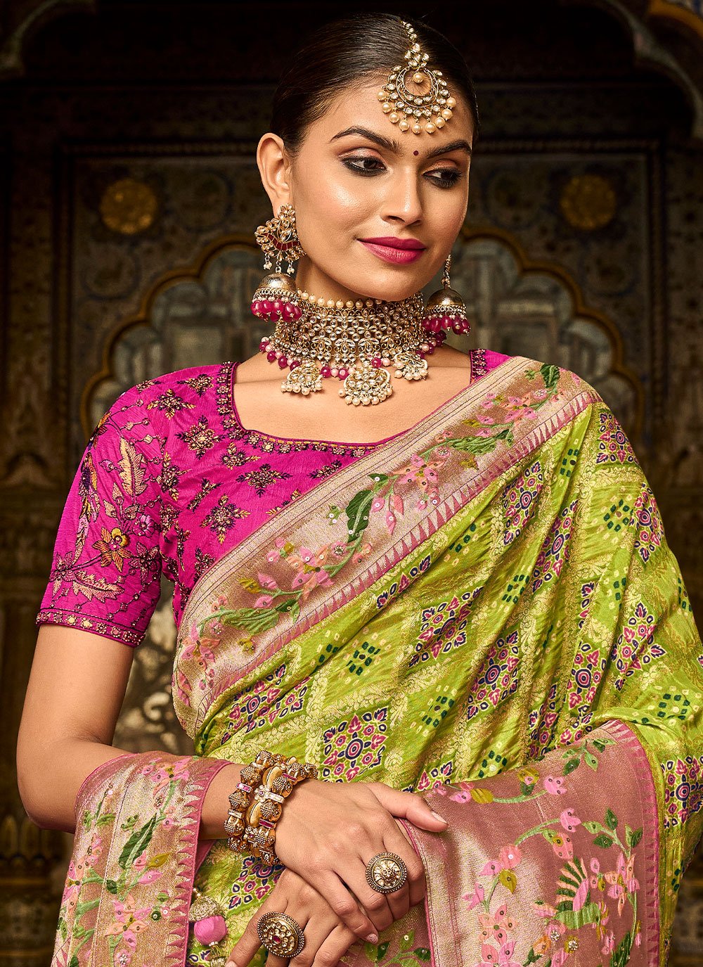 Classic Silk Green Embroidered Saree