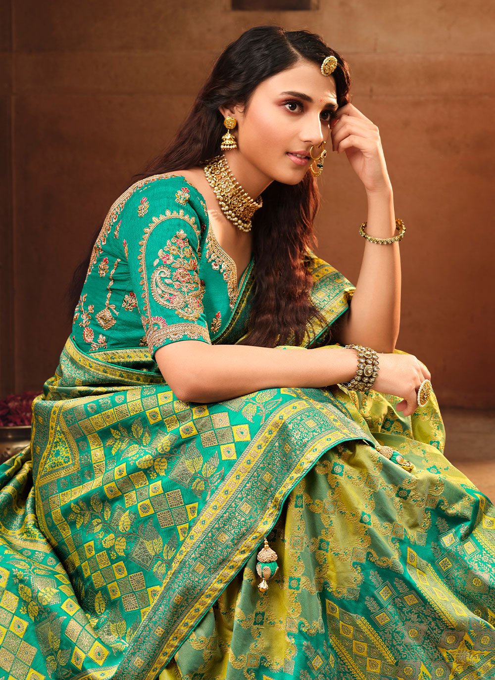 Classic Silk Green Weaving Saree
