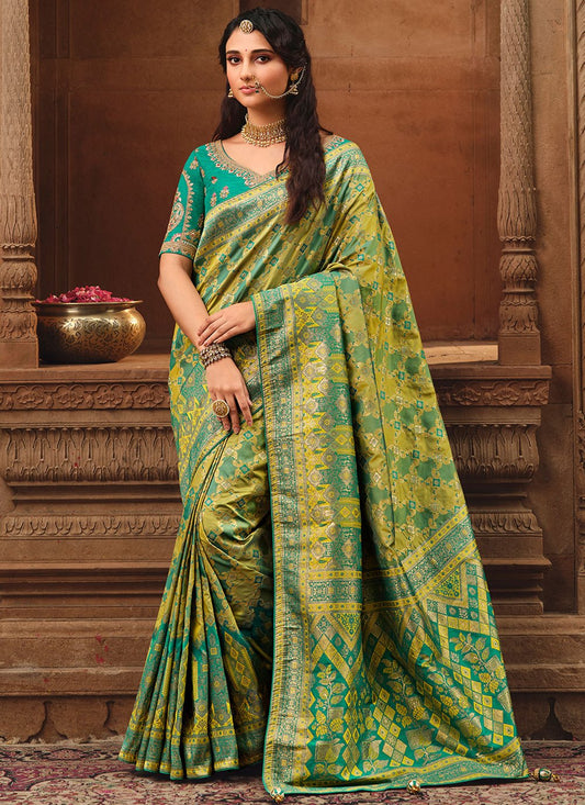 Classic Silk Green Weaving Saree