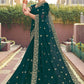 Classic Georgette Green Embroidered Saree
