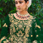 Lehenga Choli Velvet Green Dori Work Lehenga Choli