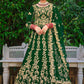 Lehenga Choli Velvet Green Dori Work Lehenga Choli