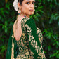 Lehenga Choli Velvet Green Dori Work Lehenga Choli