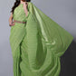 Trendy Saree Chinon Green Fancy Work Saree