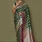 Trendy Saree Kanjivaram Silk Green Weaving Saree