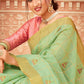 Contemporary Cotton Green Khatli Work Saree