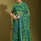 Contemporary Linen Green Print Saree