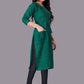 Designer Kurti Cotton Green Print Kurtis