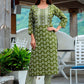 Designer Kurti Cotton Green Print Kurtis