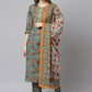 Salwar Suit Cotton Green Embroidered Salwar Kameez