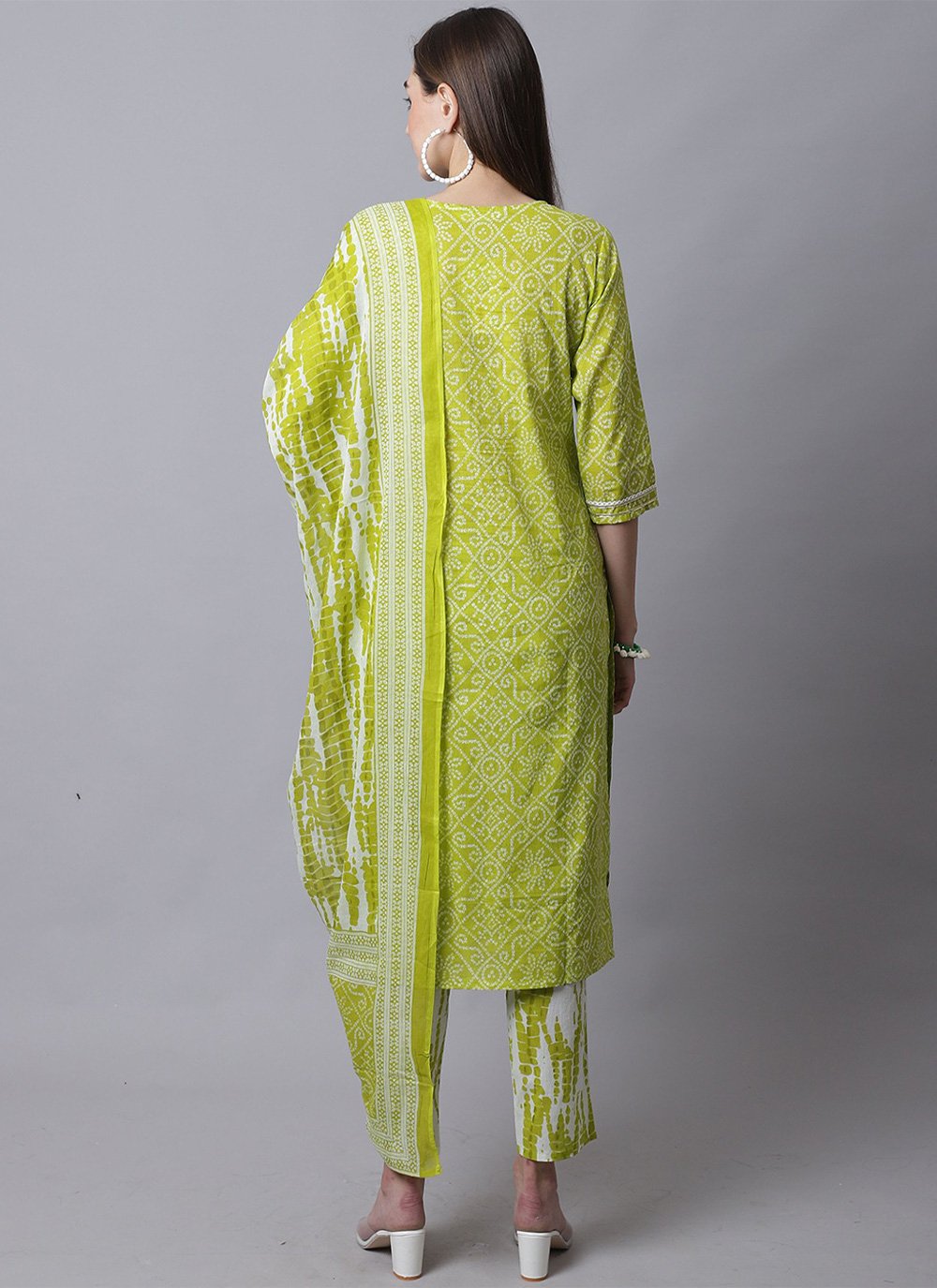 Salwar Suit Cotton Green Embroidered Salwar Kameez
