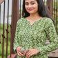 Party Wear Kurti Cotton Green Print Kurtis