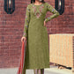 Salwar Suit Cotton Green Print Salwar Kameez