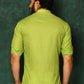 Short Kurta Cotton Green Plain Mens