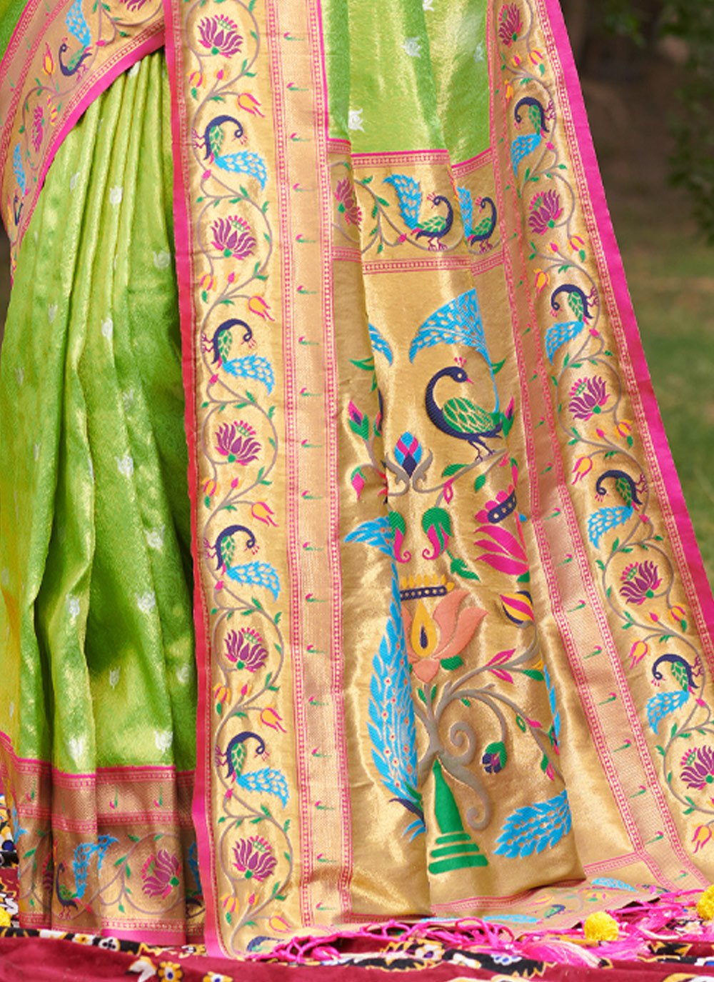 Traditional Saree Silk Green Weaving Saree