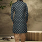 Dhoti Kurta Handloom Cotton Green Digital Print Mens