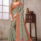 Designer Crepe Silk Green Digital Print Saree