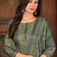 Straight Salwar Suit Pashmina Green Digital Print Salwar Kameez