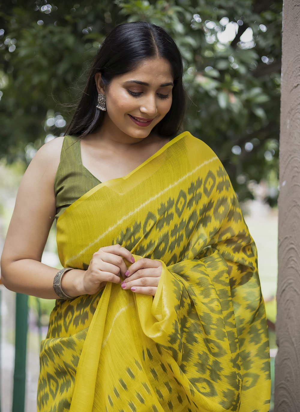 Classic Cotton Green Digital Print Saree