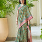 Trendy Saree Silk Green Digital Print Saree