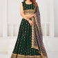 A Line Lehenga Georgette Green Embroidered Lehenga Choli