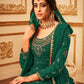Sharara Set Faux Georgette Green Embroidered Salwar Kameez