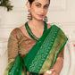 Contemporary Organza Green Embroidered Saree