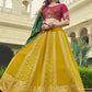 Lehenga Choli Georgette Green Embroidered Lehenga Choli